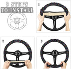 Neon Night Moths Butterflies Mushroom Steering Wheel Covers Anti-Slip Elasticity Car Accessories Steering Wheel Protector Universal 15 Inch for Cars SUV Vehicle Truck