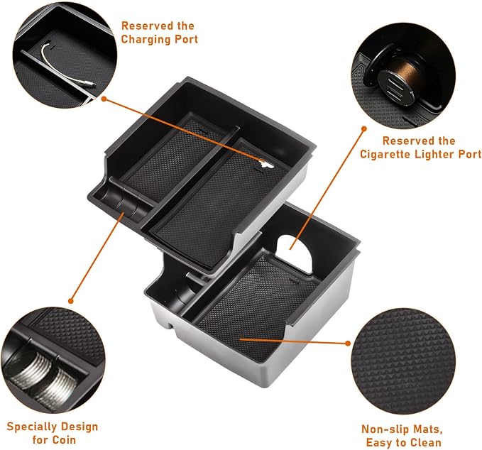 for Ford Bronco Accessories 2021-2025, Center Console Storage Organizer and Door Handle Storage Box, Insert Tray Armrest Storage Box for Bronco 2021-2023 2024 2025 2 Doors and 4 Door(4PCS)