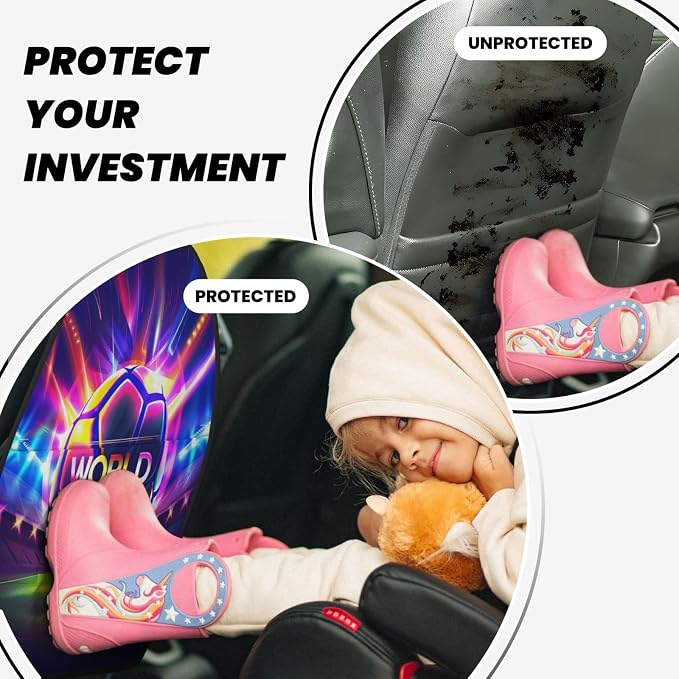 Soccor for Car Seat Back Protector 2 Pack, Kick Mats for Kids and Pets, Backseat Seat Protector Cover for Car, SUV, Truck & Van