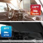 for Jeep Patriot Windshield Sun Shade for Jeep Renegade SUV 2015-2024 2025, Front Foldable Sunshade for 2017 Jeep Patriot SUV Car Sun Visor Cover Blocks UV Rays Keep Your Car Cooler