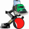 Cell Phone Mount for Truck Phone Holder for Truck Drivers - Heavy Duty Suction Cup + Dashboard Pad, iPhone Holder for Dashboard Window 16.9 inch Long, for iPhone & Samsung, Semi Trucker, Black