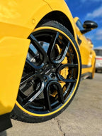 AlloyGator Yellow Rim Protector for Car Wheels (Fits 12-24" Wheel Diameter) - Pack of 4 Premium Alloy Wheel Protector to Avoid Scratches & Scuffs - Adhesive Free Curb Rash Rim Protectors