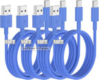 Car Carplay Cable for iPhone 16 15 Pro/Pro Max/Plus,4 Pack 10FT USB A to USB C Fast Charging Cord for iPhone 16 15 Samsung Galaxy S25 S24 Ultra Charger,Car Charger Accessories for Women Men-Deepblue