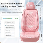 Coverado Front Seat Covers, Luxury Faux Leather Breathable Waterproof Protectors, Universal Fit for Cars, SUVs, Trucks, Durable Car Seat Protectors, Waterproof Car Cushions – Pink