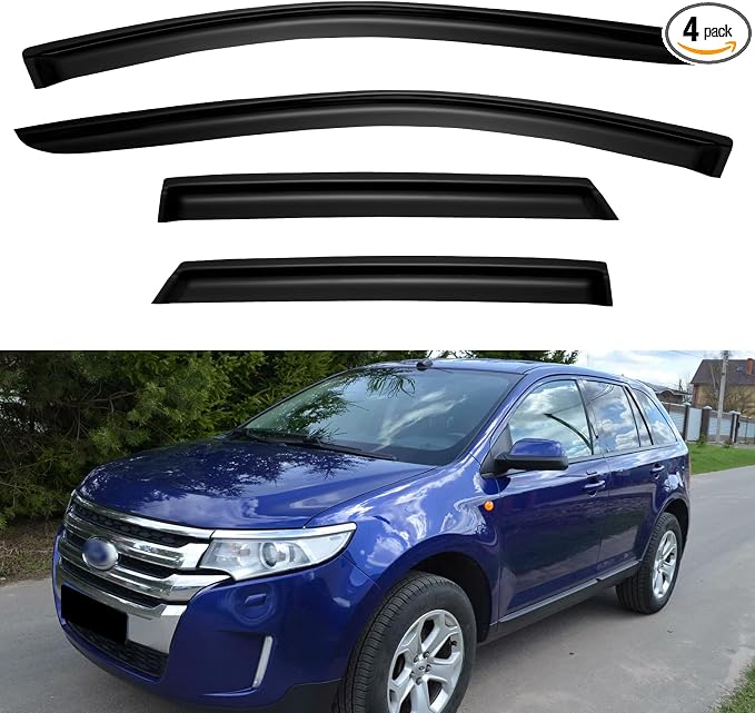 Window Rain Guards Visors for 2007-2014 Ford Edge, Out-Channel Window Vent Wind Shades Deflectors Shield for 07-15 Lincoln MKX