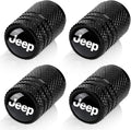 4pcs Tire Valve Stem Caps, Compatible with Jeep Series Stem Cap Universal Car Air Cover Car Accessories for Cars, SUV, Truck, Motorcycles Black