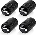 4pcs Tire Valve Stem Caps, Compatible with Jeep Series Stem Cap Universal Car Air Cover Car Accessories for Cars, SUV, Truck, Motorcycles Black