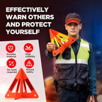 8 Pcs Emergency Reflective Triangles Sign Foldable Warning Safety Triangles for Vehicle Kit Portable Reflector Roadside Tools Suitable for Cars Trucks Breakdown
