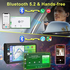 Double Din Car Stereo with 7" IPS Touchscreen, Wireless Apple Carplay & Android Auto, Bluetooth, 180W, Backup Camera, Subwoofer Output, Mirror Link, MIC, Car Radio Receiver