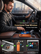 2026 Wireless CarPlay & Android Auto Adapter, 2-in-1 Mini Adapter for iPhone & Android, for USB-A/USB-C, Plug & Play, Fast Auto Reconnect, Low Latency