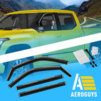 Extra Durable Window Deflectors in-Channel Window Visors Rain Guards Fit for Toyota Tundra 2022-2026 CrewMax, Sun Visors, Wind Vent for Shades, Exterior Car Accessories - 4 pcs. AG0915