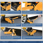 2 Ton Floor Jack with Jack Stands, Heavy Duty Steel Hydraulic Racing Floor Jack with Single Piston Quick Lift Pump, Hydraulic Trolley Service Car Jack, Orange