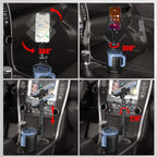 2 in 1 Auto-Clamping Cup Phone Holder for Car, 15W Fast Wireless Charging Cup Holder Phone Mount with Type-C Cable, Adjustable Car Cup Expander for Large Bottles
