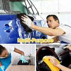 30 Pcs Edgeless Microfiber Plush Towels for Cars Detailing Drying Wash Polishing Absorbent Cleaning Cloths, 500 GSM (16 x 16 Inch,Black,Yellow)