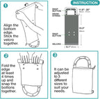 Waterproof Car Trash Bag Reusable Portable Garbage Can with Drawstring Top Adjustable Hanging Strap Leakproof & Washable for Cars SUVs & Trucks (Small Flowers)