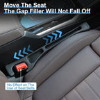 2PCS Car Seat Gap Filler,Anti-Drop Car Seat Crack Organizer,Prevent Items Falling Between Seats - Flexible & Durable for Universal Vehicles,Car Interior Accessories(Black)