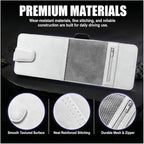 Car Sun Visor Extender, Leather Multi-Pocket Clip-On Auto Visor Organizer, Adjustable Anti-Glare Vehicle Interior Sun Blocker Attachment for Glasses, Driver's License, Ticket (Gray)