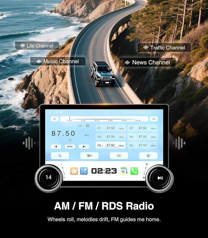 Car Stereo for Chevy Silverado GMC Sierra 2014-2018, Wireless CarPlay & Android Auto, 11.5 Inch QLED Touch Screen Radio Upgrade, GPS Navigation Head Unit, Bluetooth, Backup Camera