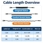 3ft Coiled Short USB to Lightning Charging Cable [MFI Certified] 3A Fast Charger Cord in Car for iPhone 14/13/12/11/XS/8/7/6/5 CarPlay, iPad, iPod, Dark Gray