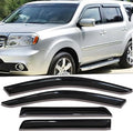 4PCS Tape On Rain Guards Window Visors Compatible with 2023-2026 Honda Pilot,Smoke Tint Side Window Wind Deflectors for LX Sport EX-L TrailSport Touring Elite,Vent Visors Window Deflectors