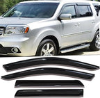4PCS Tape On Rain Guards Window Visors Compatible with 2023-2026 Honda Pilot,Smoke Tint Side Window Wind Deflectors for LX Sport EX-L TrailSport Touring Elite,Vent Visors Window Deflectors