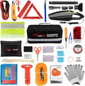 Car Roadside Emergency Kit, Vehicle Truck Safety Road Side Assistance Kits Auto Accessory, with Jumper Cables, Car Vacuum, etc