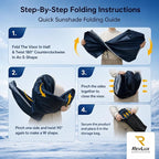 [2026 Upgrade] RevLux Car Windshield Sun Shade | Keeps Car Cooler, Sun & Heat Protection | Double Thickened Ice-Core Cooling Fabric | Zero Light Leakage | Foldable Sunshade (SUV/Truck - 59"x33")