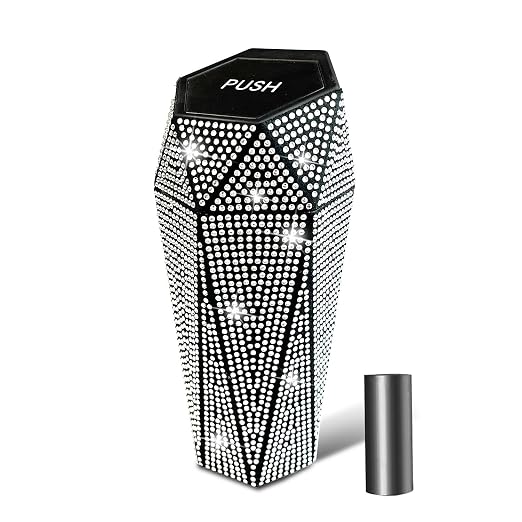 Bling Car Trash Can with Lid, Bling Car Accessories Trash Bin, Leakproof Auto Garbage Can with 30 Trash Bags, Multipurpose Organizers and Storage for Home, Office (Silver Diamond)