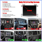 4Core 64G Android 14 Car Radio for Dodge Charger 2011-2014 with Wireless CarPlay and Android Auto, 8.4 Inch Touchscreen for Charger Car Stereo Head Unit w/Bluetooth GPS WiFi FM SWC Mirror Link Camera
