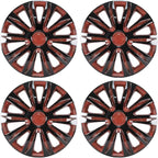 4-Pack 13 Inches Wheel Rim Cover Hubcaps,Redesign Fashion Style Replacement Hubcaps,Car Truck SUV Hub Accessories,Black&Red&Lacquer