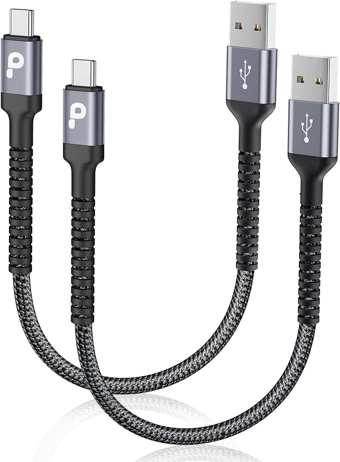 USB C Cable Fast Charging, 2Pack 1FT USB A to USB C Charge Cable, Short USB Type C Charging Cord Compatible with iPhone 17/16/15/Samsung Galaxy S20 S10/Google/Plus Note 10 9 8