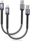 USB C Cable Fast Charging, 2Pack 1FT USB A to USB C Charge Cable, Short USB Type C Charging Cord Compatible with iPhone 17/16/15/Samsung Galaxy S20 S10/Google/Plus Note 10 9 8