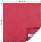 Red Microfiber Cleaning Cloth, 12 Pack Premium Microfiber Towels for Cars, Lint Free, Scratch-Free, Highly Absorbent, Reusable Cleaning Rags for Car, Household, Kitchen, Window, 11.5"X11.5"