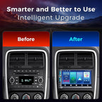 7" Double Din Car Stereo with Wireless Apple Carplay & Android Auto, Bluetooth, 240W, SWC, Subwoofer Out, Mirror Link, USB-C/AUX/TF, FM/AM Car Radio Receiver, Backup Camera