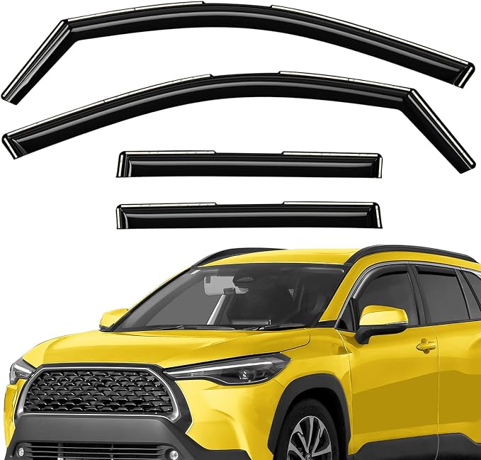 Extra Durable Window Deflectors in-Channel Window Visors Rain Guards Fit for Toyota Corolla Cross 2022-2026, Sun Visors, Wind Vent for Shades, Exterior Car Accessories - 4pcs. AG0493