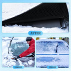 Windshield Cover for Ice and Snow - Heavy-Duty Winter Frost Guard with Side Mirror Pockets, Waterproof All-Weather Windproof Car Window Cover for Cars, Trucks, SUVs