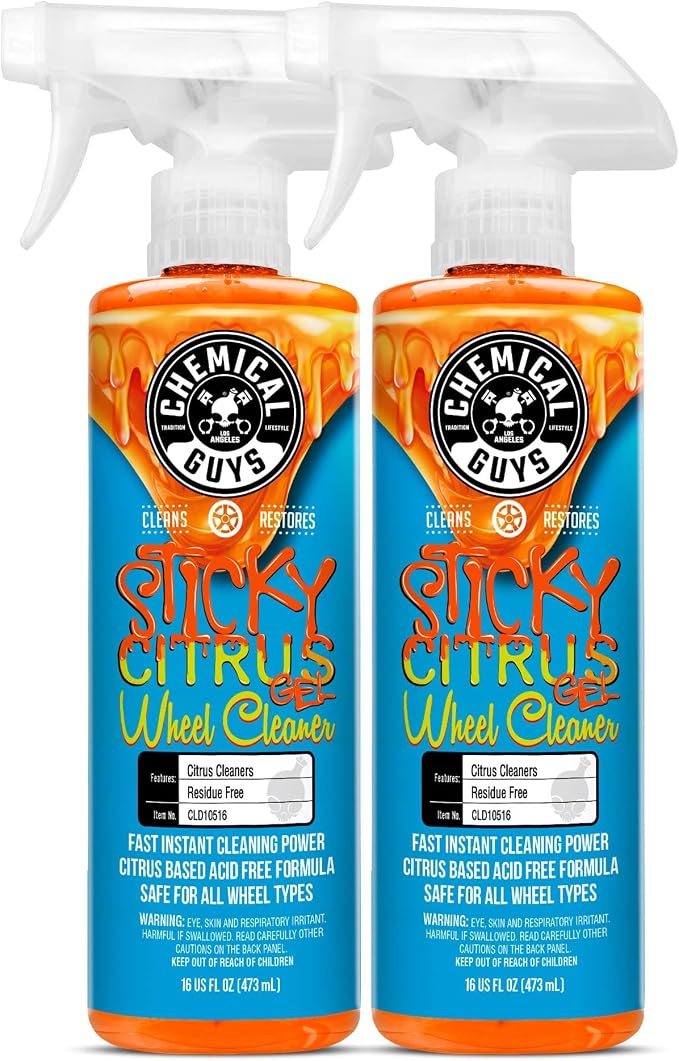 CLD1051602 Sticky Gel Citrus Wheel Cleaner Gel, (Safe For All Wheel Types) Works on Cars, Trucks, SUVs, Motorcycles, RVs & More, 16 fl oz (2 Pack)