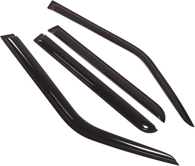 WD2-275 Dark Smoke 4 Pcs Set Window Visor (Outside Mount) Deflector Rain Guard Compatible with 2007-2016 Jeep Patriot