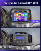 2+64GB for Hyundai Elantra 2007-2010 Android Car Stereo, 9 Inch Touchscreen Car Radio with Wireless Carplay, Android Auto, GPS Navigation, WiFi, Bluetooth, FM RDS, EQ + AHD Backup Camera