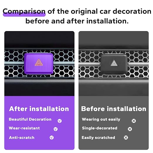 Polodunn for Honda Civic 2022-2025, for Accord/HRV/CRV 2023-2025, for Acura Integra 2023 2024 - Hazard Warning Light Push Button Cover, Emergency Flashers Trim Accessories (Purple)