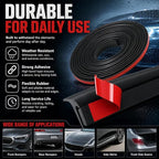 16.5Ft Universal Car Weather Stripping - T-Shape Rubber Edge Trim (5x7mm), Self-Adhesive Automotive Sealing Strip for Windshield, Bumper, Fender Flare & Side Skirt, Soundproof & Waterproof