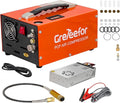 PCP Air Compressor, 4500 PSI / 30 MPa, Dual Power Car 12V DC or Home 110V/220V AC, Retractable Handle, Water/Oil-Free for Paintball/PCP Rifle/HPA Tank, Manual Stop, 250W, Orange