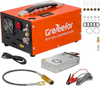PCP Air Compressor, 4500 PSI / 30 MPa, Dual Power Car 12V DC or Home 110V/220V AC, Retractable Handle, Water/Oil-Free for Paintball/PCP Rifle/HPA Tank, Manual Stop, 250W, Orange