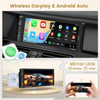 6.9 Inch Single Din Car Stereo Wireless Carplay Touchscreen Car Radio Wireless Android Auto, Bluetooth 5.0, Mirror Link, Backup Camera, EQ/FM Audio Receivcer 1DIN with USB/Type-C, SWC, Mic