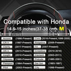 Customized Auto Car Steering Wheel Cover for Honda Accord CR-V HR-V Pilot Civic(Diamond Quilted -Black+Red-Standard Size)