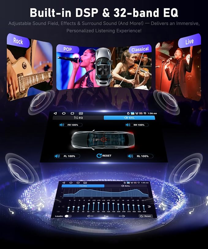 4G+64G 7' Car Radio Stereo for Toyota 4Runner 2002-2009/Tundra 2003–2006/Corolla 2003–2008/Sequoia 2003-2007,IPS Touch Screen/Android 15/Wireless CarPlay/Android Auto/GPS/WiFi/Backup Camera