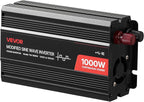 1000W Power Inverter, 12V DC to 120V AC Modified Sine Wave Inverter, Car Charger Converter with USB & Type-C Port, 2 AC Outlets, LED Indicator Light, Ideal for RV, Truck Outdoor Camping