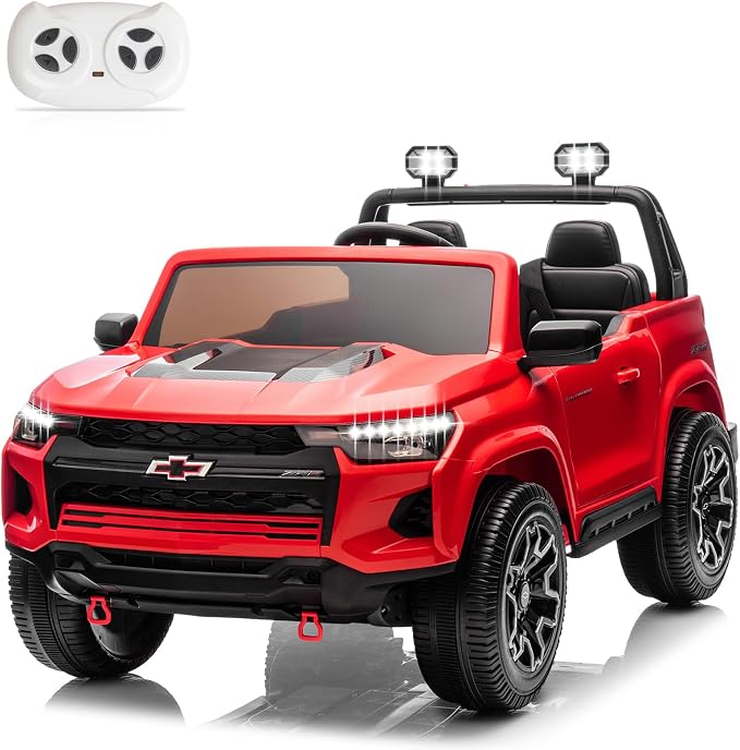24V Licensed Colorado Electric Car for Kids, Ride on Toys for Toddlers with Remote Control, 2 Seater Electric Car Ride On Vehicle w/Bluetooth, Soft Start, LED Lights - Red