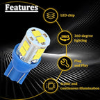 24PCS LED Interior Car Lights, T10 31mm 41mm Dome Bulb Kit,Ice Blue | 194 168 2825 DE3175 578 sockets, alloy PCB, output for map trunk license tag, plug in, automotive accessories