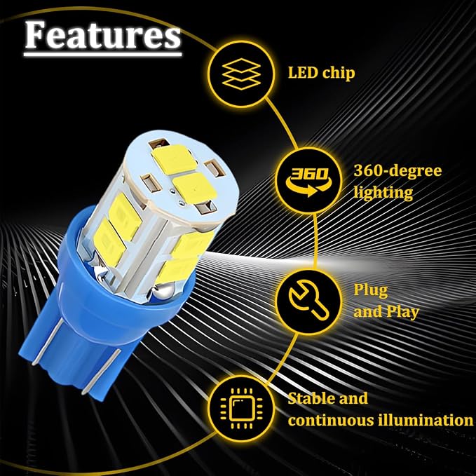 24PCS LED Interior Car Lights, T10 31mm 41mm Dome Bulb Kit,Ice Blue | 194 168 2825 DE3175 578 sockets, alloy PCB, output for map trunk license tag, plug in, automotive accessories